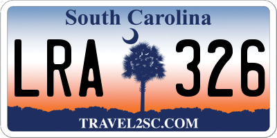 SC license plate LRA326