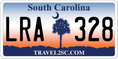 SC license plate LRA328