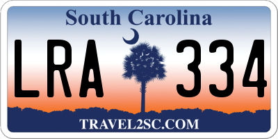 SC license plate LRA334