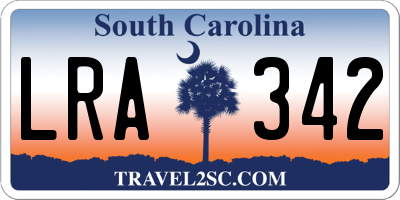 SC license plate LRA342