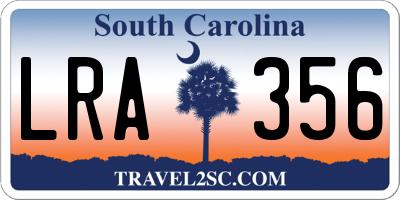 SC license plate LRA356