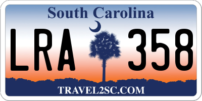 SC license plate LRA358