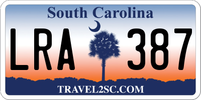 SC license plate LRA387