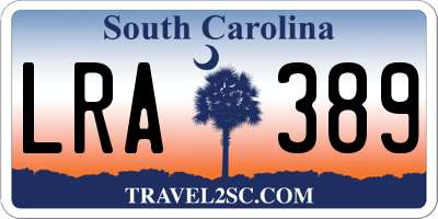 SC license plate LRA389