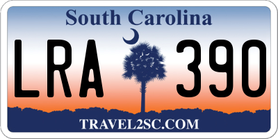 SC license plate LRA390