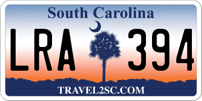 SC license plate LRA394