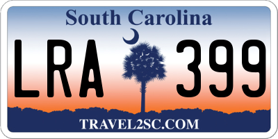 SC license plate LRA399