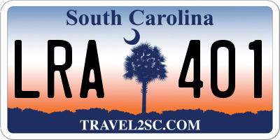 SC license plate LRA401