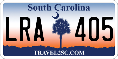 SC license plate LRA405