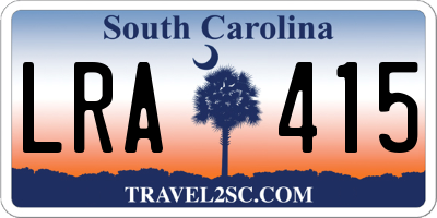 SC license plate LRA415