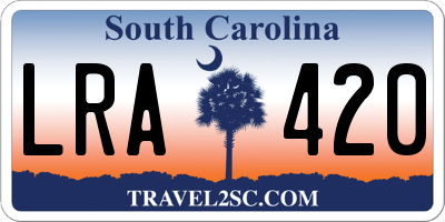 SC license plate LRA420