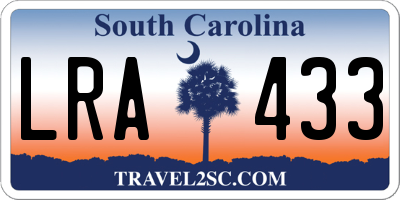 SC license plate LRA433