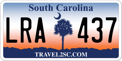 SC license plate LRA437