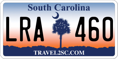 SC license plate LRA460