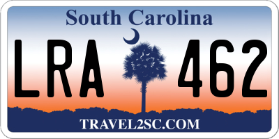 SC license plate LRA462