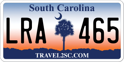 SC license plate LRA465