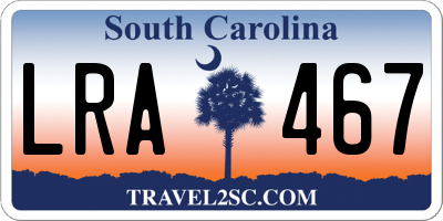 SC license plate LRA467