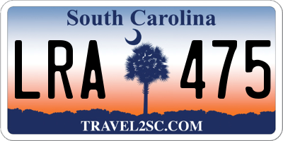 SC license plate LRA475