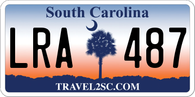 SC license plate LRA487
