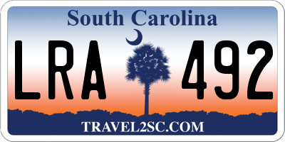 SC license plate LRA492