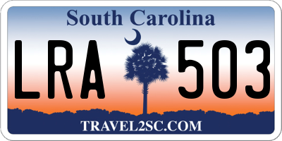 SC license plate LRA503