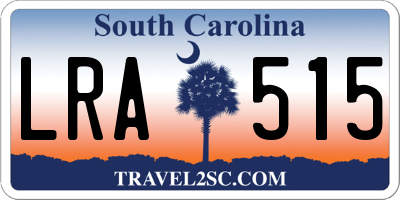 SC license plate LRA515
