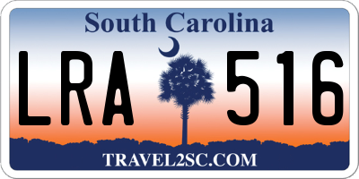SC license plate LRA516