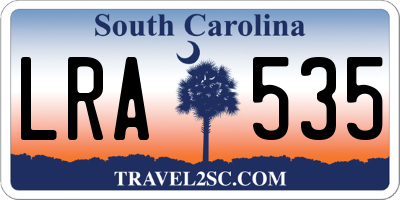 SC license plate LRA535