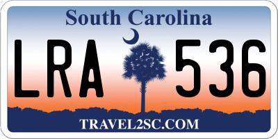 SC license plate LRA536