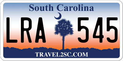 SC license plate LRA545