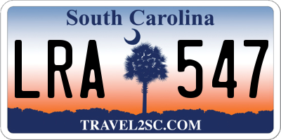 SC license plate LRA547