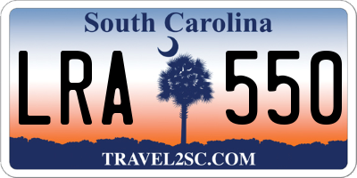 SC license plate LRA550