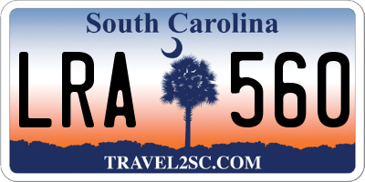 SC license plate LRA560