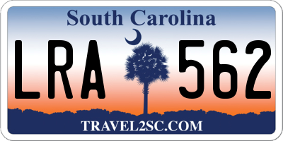 SC license plate LRA562