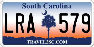 SC license plate LRA579