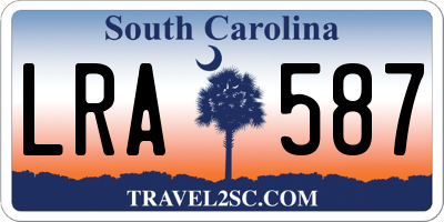 SC license plate LRA587