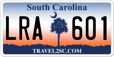 SC license plate LRA601