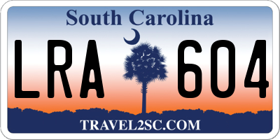 SC license plate LRA604