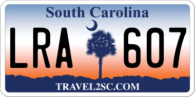 SC license plate LRA607
