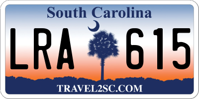 SC license plate LRA615