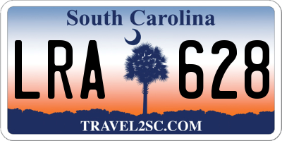 SC license plate LRA628