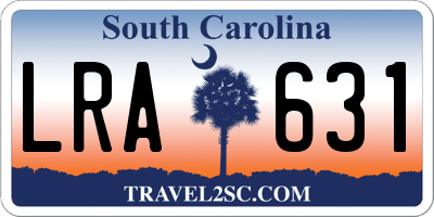 SC license plate LRA631