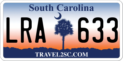 SC license plate LRA633
