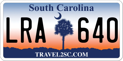 SC license plate LRA640