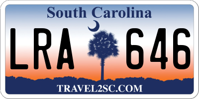 SC license plate LRA646