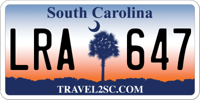 SC license plate LRA647
