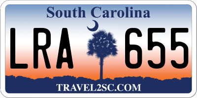 SC license plate LRA655