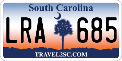 SC license plate LRA685