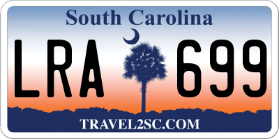 SC license plate LRA699