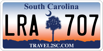 SC license plate LRA707